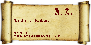 Mattiza Kabos névjegykártya